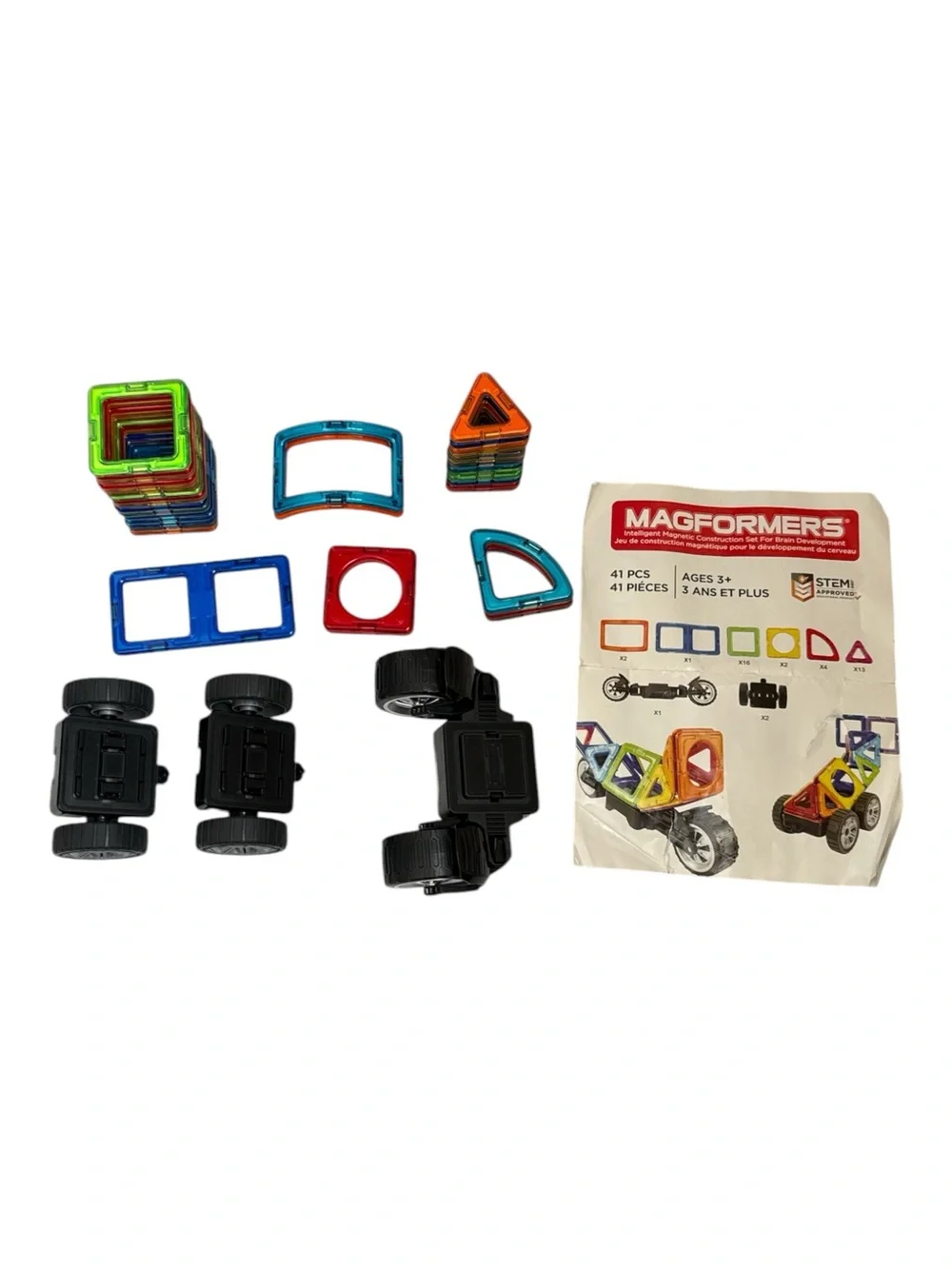 Magformers 41 Piece Magnetic Vehicle Car Building Set STEM Toy